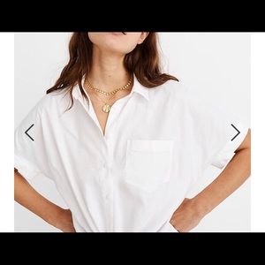 Madewell - short sleeve tie-front shirt